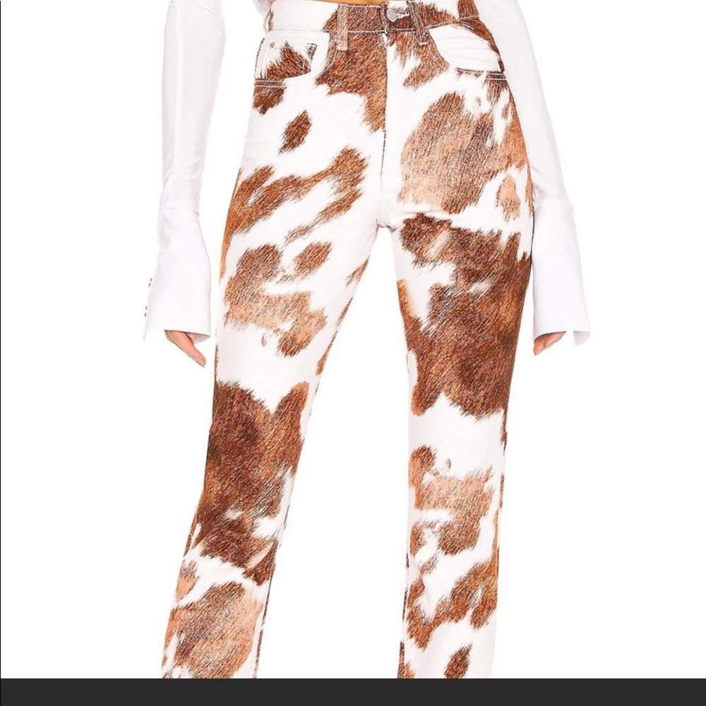 NWT WeWoreWhat cow print denim